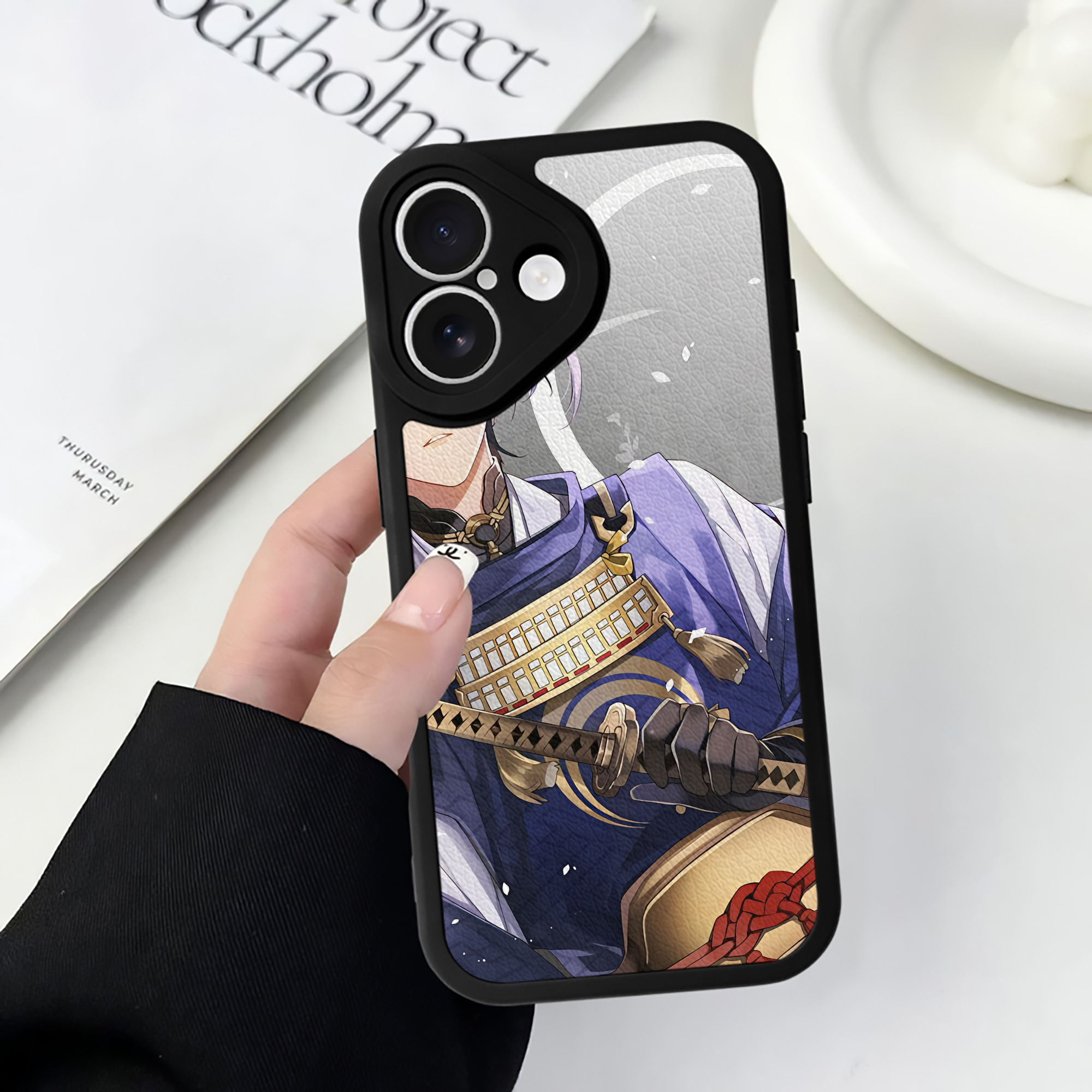 （画像用） 刀剣乱舞 Touken Ranbu 【iPhone 16シリーズ対応】シリコンスマホケース（レザー調） 材質：シリコン